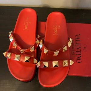 Valentino with gold studs sandals